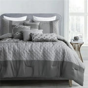 ESCA J 22127V Q Chizoba Comforter Set, Grey - Queen Size - 7 Piece