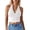 White, variant on Women's Heart Ring Cutout Halter Top Fitted Cropped Sleeveless Trendy Casual Streetwear Tank, 1 Piece, One Size