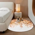 thumbnail image 2 of Round Rugs 3.3Ft, Orange Eucalyptus Leaves Round Area Rug Washable Indoor Throw Carpet, Spring Floral Summer Botanical Soft Non Slip Circle Rug for Laundry Room Patio Home Decor Aesthetic, 2 of 8