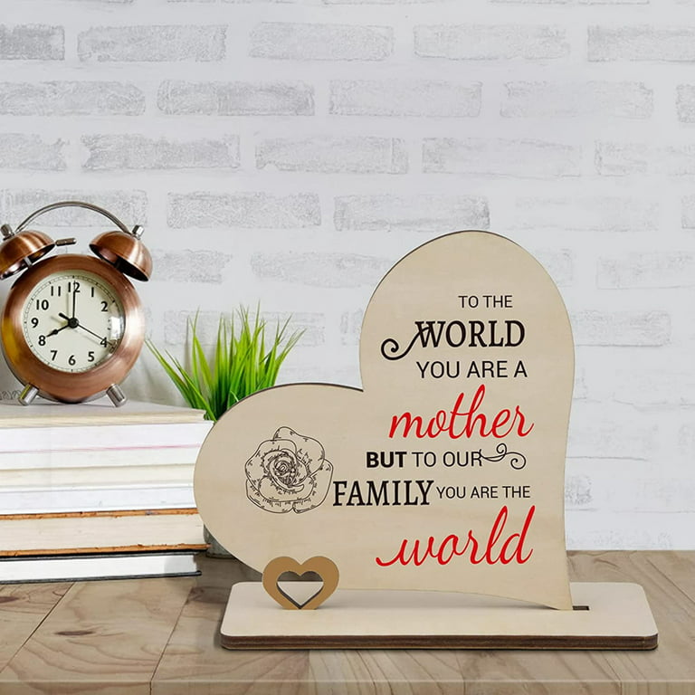Mothers Day Birthday Gifts for Mum,Handmade Wooden Plaque Mummy Presents , Christmas Mothers Day Mum Birthday Gifts Card, Size: 7.5, Beige