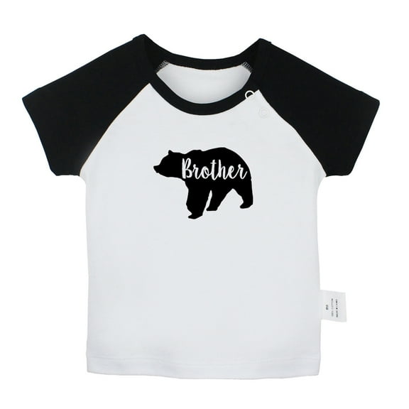 Brother Bear Novelty T shirt For Baby, Newborn Babies T-shirts, Infant Tops, 0-24M Kids Graphic Tees Clothing (Short Black Raglan T-shirt, 18-24 Months)