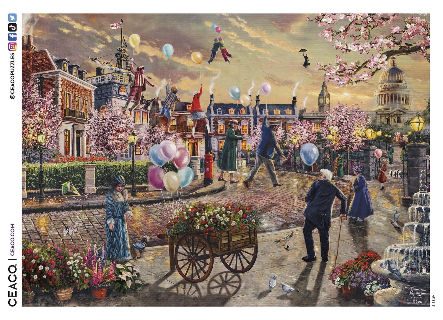 Ceaco Thomas Kinkade Mary Poppins Returns 1000-Puzzle à pièces emboîtables pour adultes de tous âges 14+