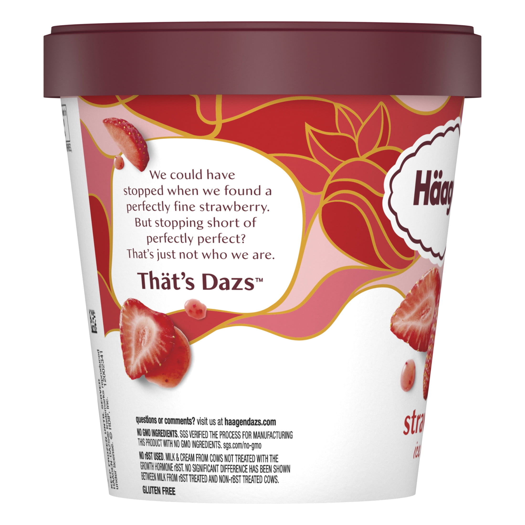 Haagen Dazs Strawberry Ice Cream, Gluten Free, Kosher, 14 oz
