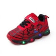 thumbnail image 1 of Chaussures de Sport pour Enfants Spiderman Espadrilles Lumineuses Led pour Garçons, Rouge, 1 of 5