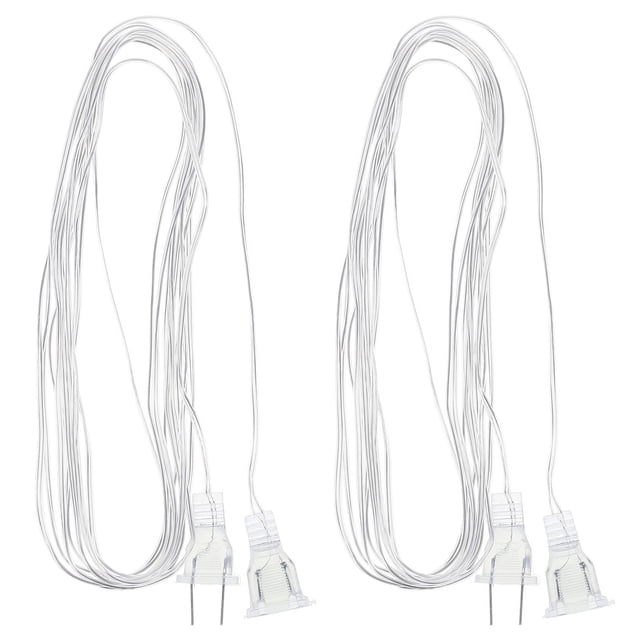 2 Pcs Clear Extension Cords Invisible Extension Cord Christmas Light Extension For Indoor Outdoor With US Plug