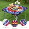 thumbnail image 4 of Colorful Rainbow Tie Dye Spiral Pattern Square Fitted Tablecloth with Elastic Edge,Square Table Cover,Washable Elastic Table Cover for Home Kitchen Party Decor 36"x36", 4 of 6