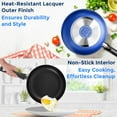 thumbnail image 4 of SereneLife Kitchenware Pots & Pans Basic Kitchen Cookware, Black Non-Stick Coating Inside, Heat Resistant Lacquer (6-Piece Set), One Size, Blue, 4 of 7