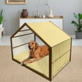 thumbnail image 2 of Geometric Pet House, Modern Design with Triangle Square Shapes Made with Stripes Art Print, Outdoor & Indoor Portable Dog Kennel with Pillow and Cover, 5 Sizes, Marigold and White, by Ambesonne, 2 of 4
