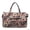 American Flag Patchwork Print, variant on Camping Camper Print Padded Weekender Bag for Women Large Capacity Carry On Travel Tote Overnight Duffel with Adjustable Strap Zipper Pocket for Road Trips