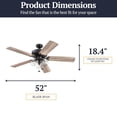 thumbnail image 3 of Prominence Home Saybrook 52 Inch Farmhouse LED Ceiling Fan with Light, Bronze, 3 of 12