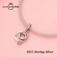 thumbnail image 5 of 925 Sterling Silver Charm for Bracelets Ring Diamond Pendant Forever Love Charm Women Bracelet Charm, 5 of 7