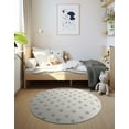 thumbnail image 3 of Unique Loom Whimsy Kids Collection Area Rug - Stars (3' 3" Round Daisy White/Ivory), 3 of 9
