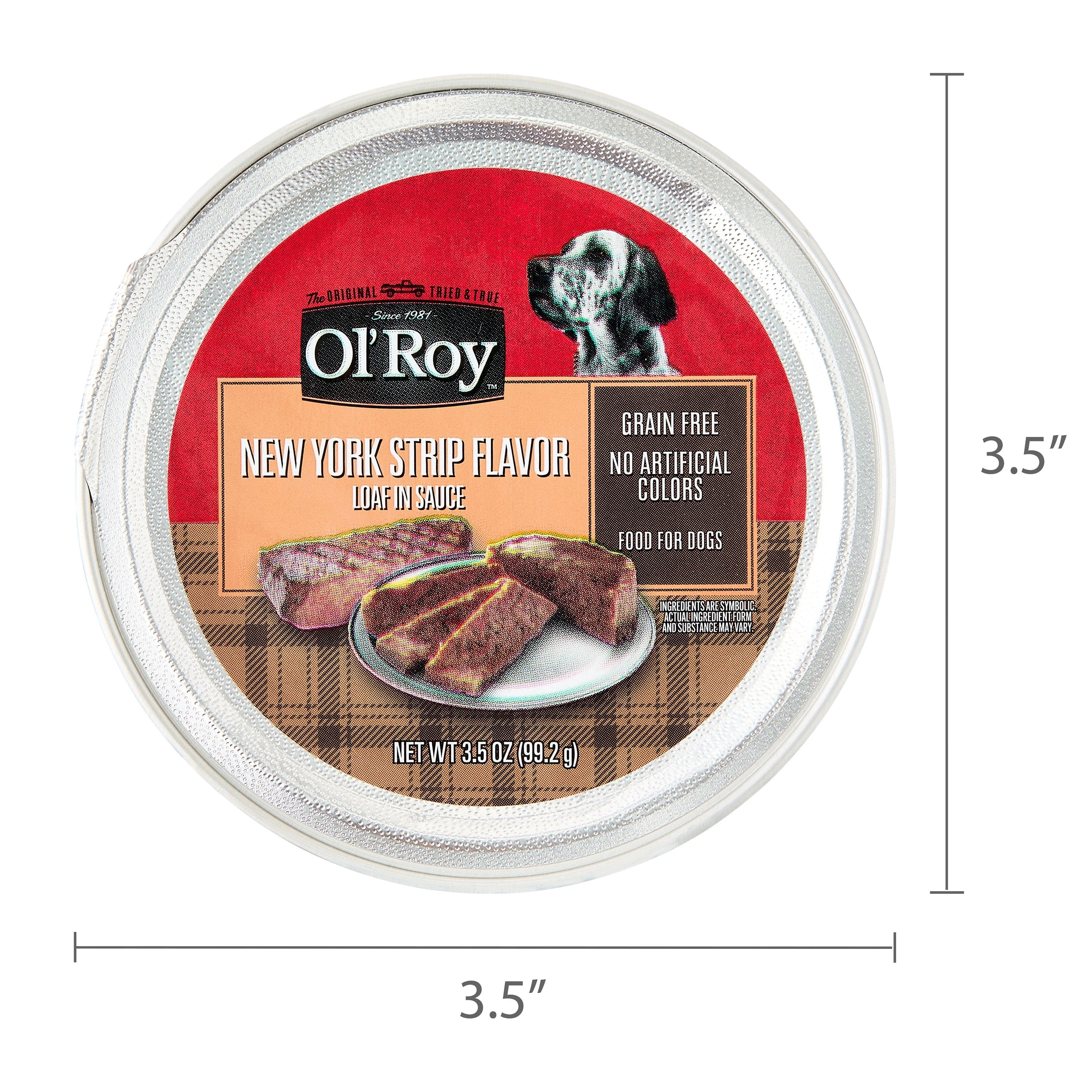 Ol' Roy Grain-Free New York Strip Flavor Loaf in Sauce Wet Dog Food, 3.5 oz Cup