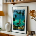 thumbnail image 5 of Raja Ampat Poster: Indonesia’s Underwater Paradise - West Papua Indonesia Illustration Travel Poster Tropical Seascape Boat Sailboat Ocean Nature Black Framed Wall Art Print 20 x 30 inches, 5 of 8