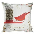 thumbnail image 1 of RYLABLUE Cute Red Northern Cardinal Bird Comic Flat Cartoon Minimalism Throw Pillowcase Cushion Case Cover, 1 of 1
