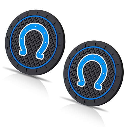 2Pcs Durable Silicone Cup Holder mat for Indianapolis Colts,Auto Cup Holder Insert Coaster pad（Indianapolis Colts）