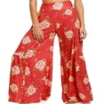 thumbnail image 1 of Femmes Boho Beach Pants Taille Haute Décontracté en Vrac Évasé Jambe Large Droite Impression Beach Pants, 1 of 5