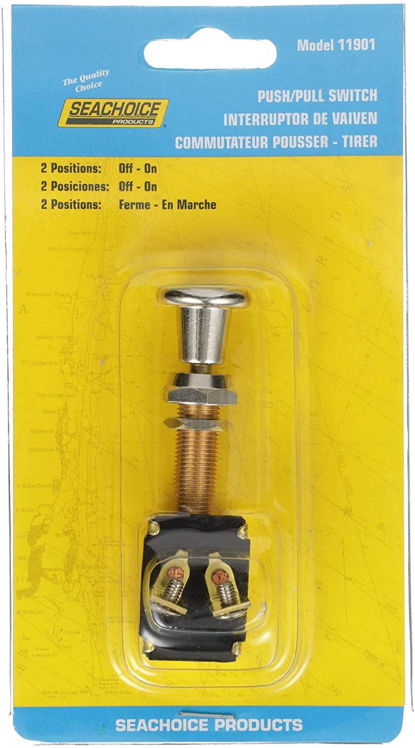 Details about   Seachoice 11901 Heavy Duty 2-Position Push-Pull Switch On/Off Boating Toggle 