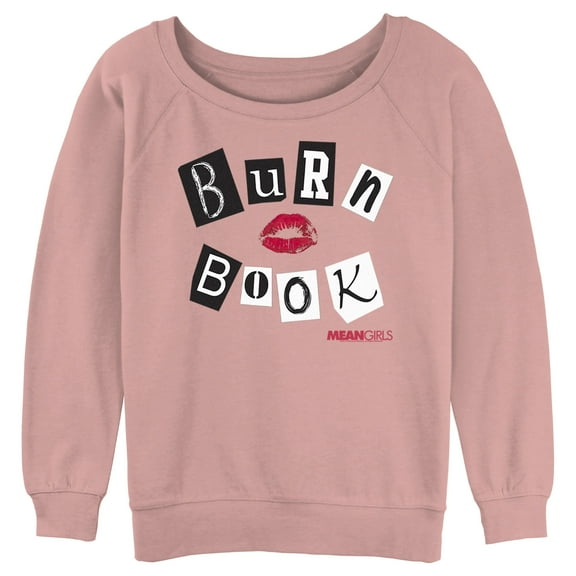 Junior's Mean Girls Burn Book Sweatshirt Desert Pink Large