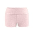 thumbnail image 3 of MIXUE Shorts For Women Summer Solid Color Low Waist Fold Over Skinny Pajamas Casual Bottom Sleep Womens Shorts Beachwear,Pink,XL, 3 of 4