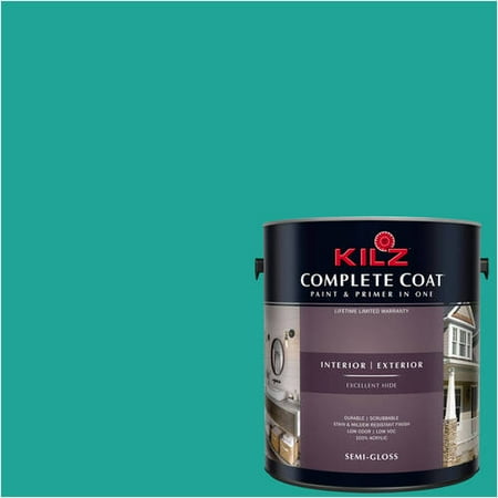 - KILZ COMPLETE COAT Interior/Exterior Paint & Primer in One #RH150 Deep Teal