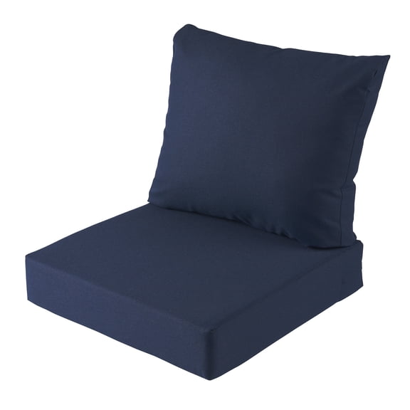Better Homes & Gardens 24"x 24" Outdoor Deep Seat Cushion, 2-Piece, Navy