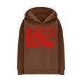 thumbnail image 3 of Goodeals Valentines Day Sweatshirt Women Oversized Love Heart Hoodie Shirt V Neck Pullover Valentine's Heart Long Sleeve Hooded Tops 2025 Clothes(Coffee,S)Online Deals, 3 of 5