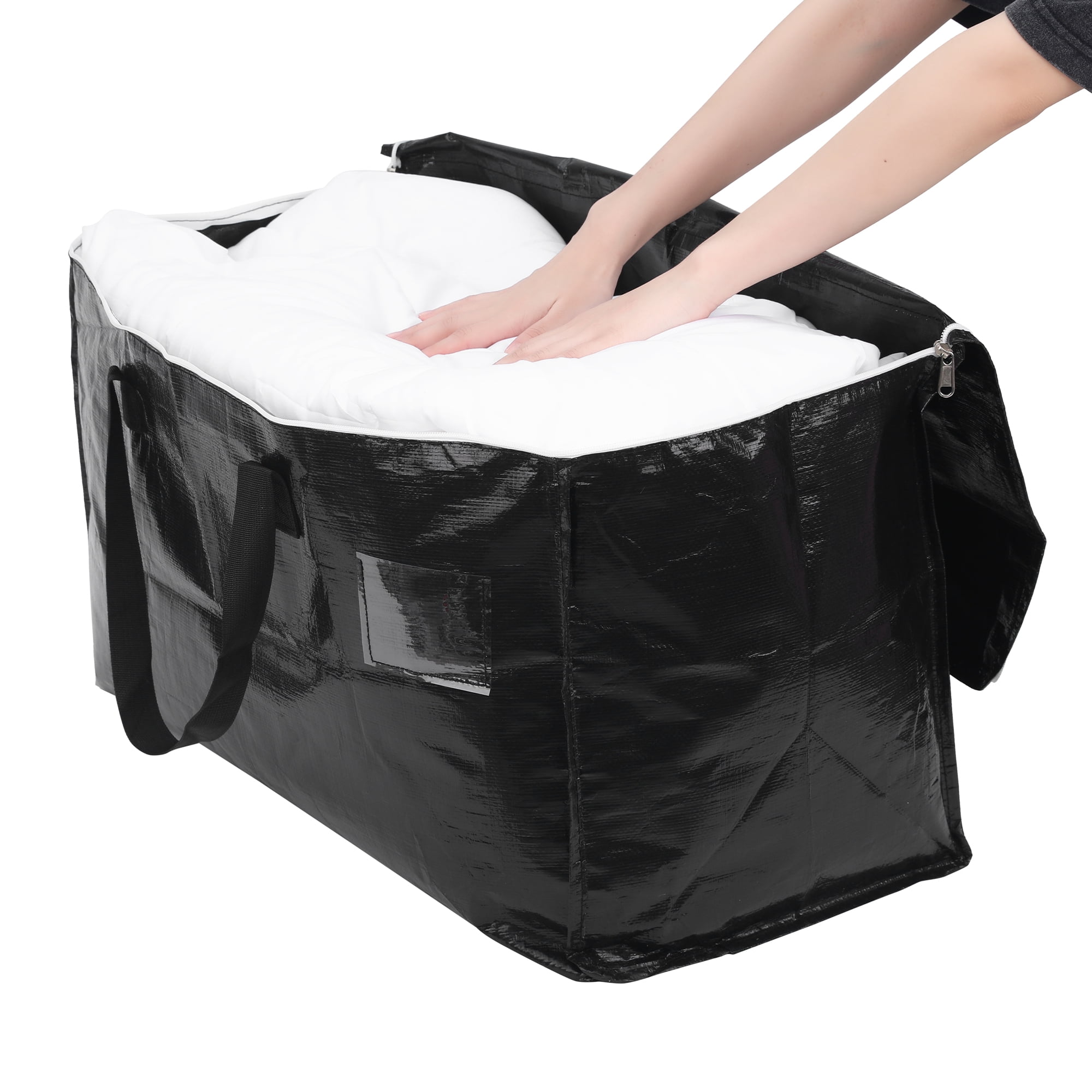 Unique Bargains 1 Pack Clothes Storage Bags Moving Bags Black 27*14*15in