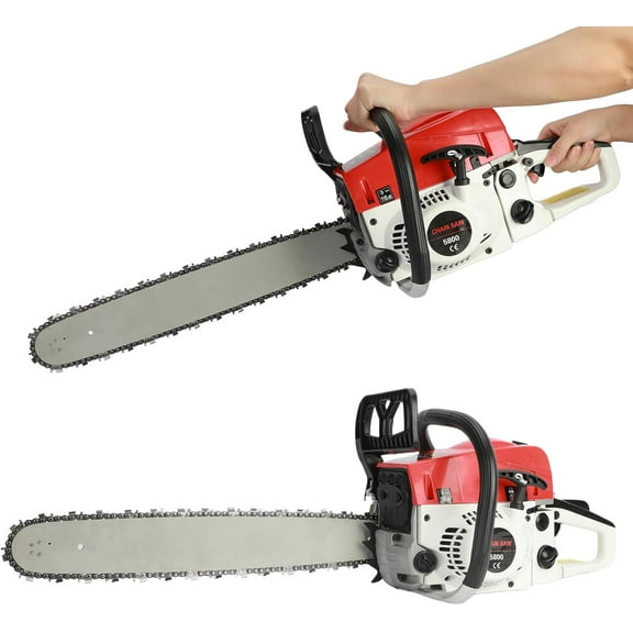 Tchonts 20 Inch Gas Chainsaw, 2-Cycle 58CC 3.5HP Chainsaws Gas Powered, Multifunctional High Power Cordless Chain Saws,Handheld Gas Chainsaws for Tree Wood Cutting