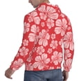 thumbnail image 6 of Fotbe Men's Hoodie with Red Hibiscus Flower Pattern - Kangaroo Pocket Pullover Hooded Sweatshirt, Perfect for Daily Wear, Travel, and Home-Large, 6 of 7