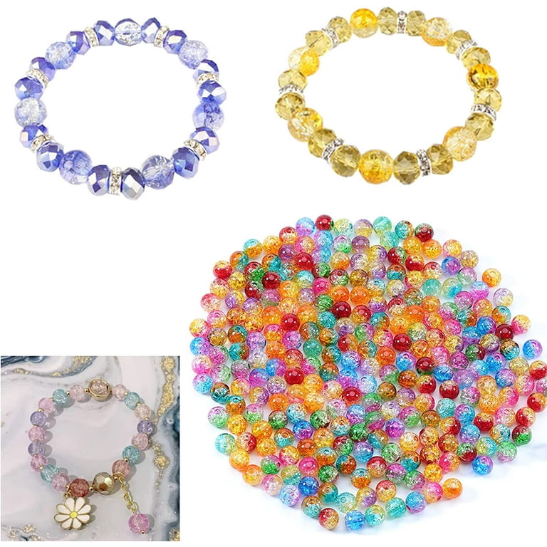 【2 Pack】 More Than 1450PCS Round Glass Beads for Jewelry Making,48 Colors  8mm Crystal Beads for Bracelets Jewelry Making and DIY Crafts, 2 Box Round