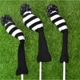 thumbnail image 4 of Greeniant 3PCS Golf Club Head Covers Clubs Sports Lightweight Headcovers Outdoor Sporting Goods Washable Thick Women Golf En blanco y negro Greeniant OD015544-02, 4 of 6