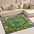 thumbnail image 2 of Green Circle Mandala 80''x58'' Extra Large Plush Memory Foam Rug, Soft, Absorbent, Non Slip, 2 of 7