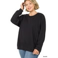 thumbnail image 2 of Zenana Women & Plus Basic Long Sleeve Round Neck Raglan Pullover Sweatshirts Top, 2 of 3