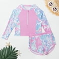 thumbnail image 5 of Girls Rash Guard Two Piece Swimsuit Toddler Long Sleeve Bathing Suit with Zipper UPF 50+ Sun Protection 3-7Y (Multicolour1/4Y), 5 of 9
