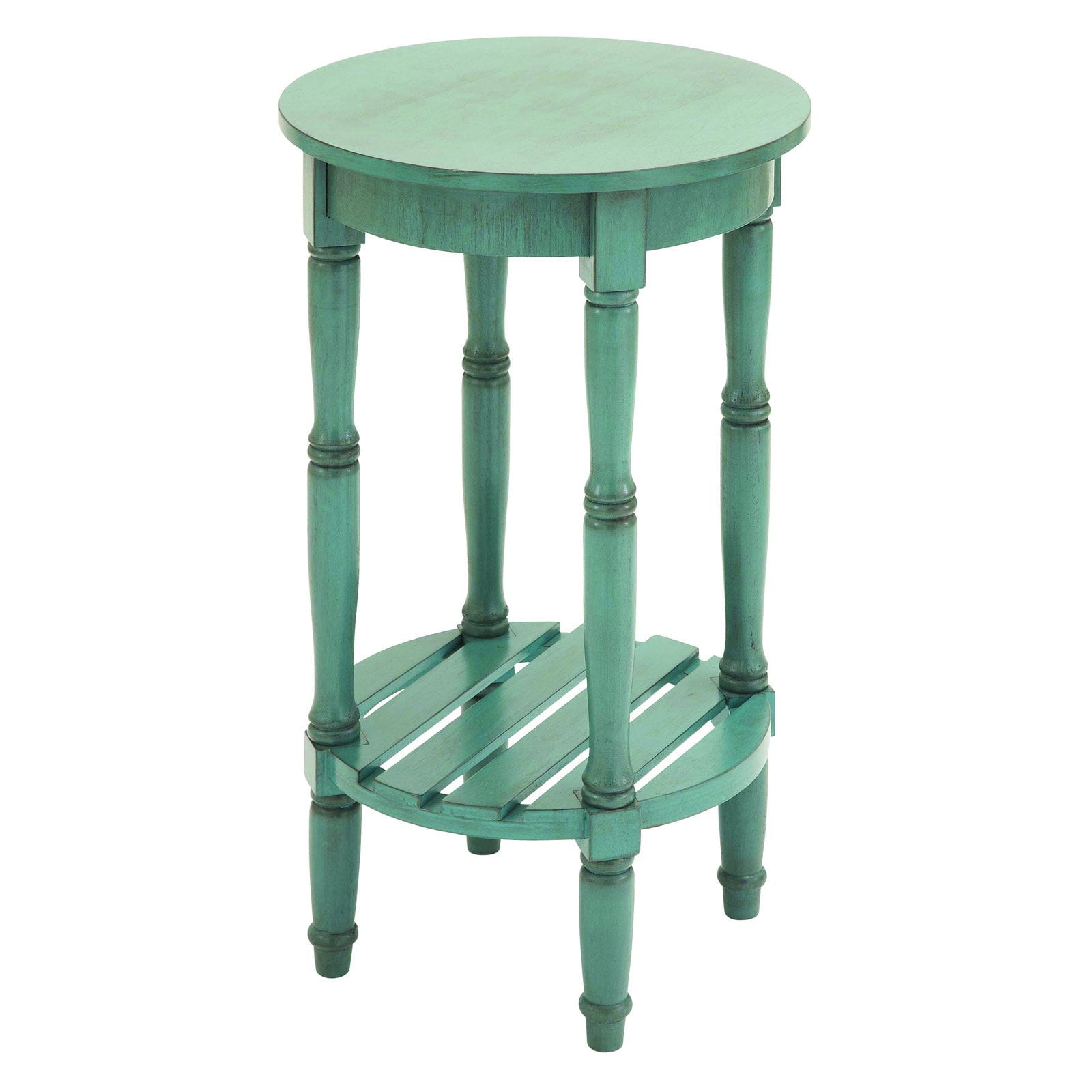 Benzara Wood Round Side Table with Round Top Surface and ...