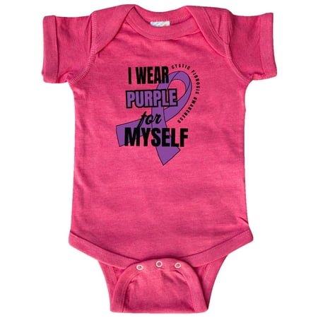 

Inktastic I Wear Purple For Myself Cystic Fibrosis Awareness Gift Baby Boy or Baby Girl Bodysuit
