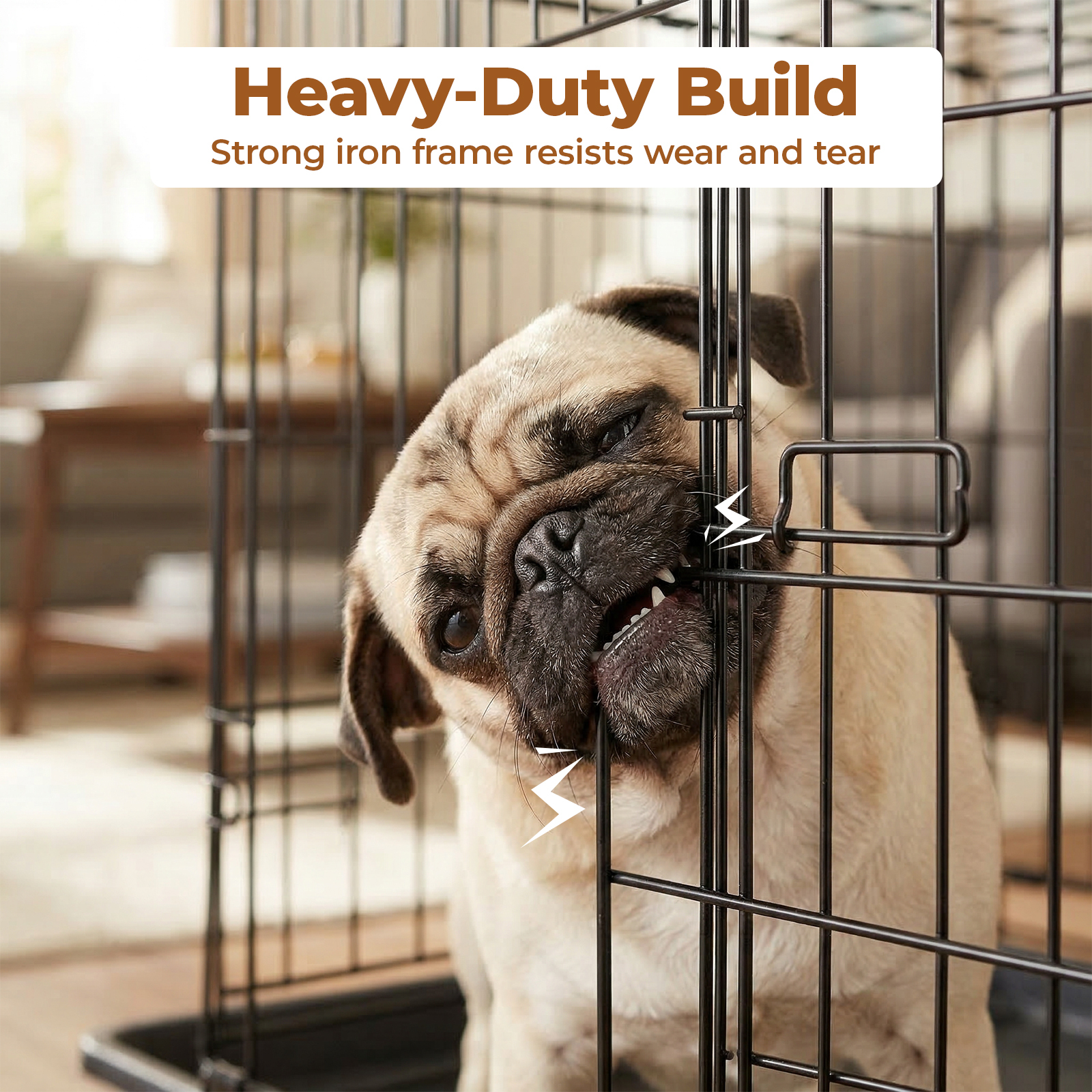 Alvantor Collapsible Metal Dog Crate, 24/30 Inch, Black photo 4