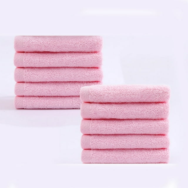 QUTETN 10 Pcs Débarbouillettes en Bambou Serviette Super Absorbante Débarbouillettes pour Bébé Écologiques et Douces Débarbouillettes pour le Visage Articles Essentiels pour Bébé pour des Soins Délicats Rose