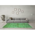 thumbnail image 3 of Ahgly Company Machine Washable Indoor Rectangle Oriental Turquoise Blue Industrial Area Rugs, 7' x 9', 3 of 4