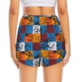 thumbnail image 2 of Lsque colorful plaid Dinosaur Printed Women's Running Shorts with Liner Pockets,Elastic Quick Dry Workout Athletic Gym Yoga Shorts,Womens High Waist Shorts-Medium, 2 of 9