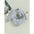 thumbnail image 3 of Wassery Baby Girls Spring Autumn Sweatshirts Romper Long Sleeve Crewneck Elephant Patch Plush Thicken Jumpsuits Infant Girls Warm Bodysuits 0-18M, 3 of 8