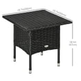 thumbnail image 2 of Black 20" Outdoor Wicker Coffee Table - Patio Side Table with Metal Frame & PE Rattan Weave for Garden, Balcony & Entryway - 19.7" x 19.7", 2 of 7
