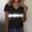 White, variant on Women's Tops Short Sleeve V-Neck Plus Size Printed Comfortable Casual Blouse Top