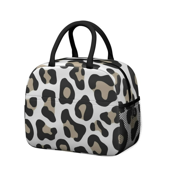 Obrewu Leopard Print Pattern Lunch Bag for Adult, Insulated, Leakproof, Oxford Cloth