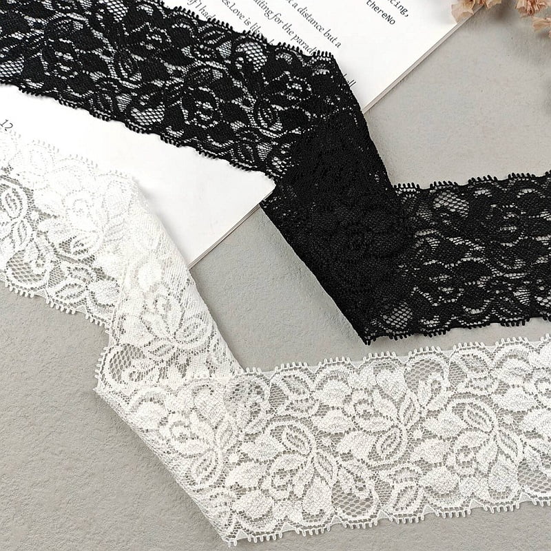 Beige Lace Ribbon 10 Yards Cotton Lace Trim Crochet Sewing Lace for Crafts, Gift Package Wrapping, Bridal Wedding Decoration, Widen 2.35 inch,Style 3