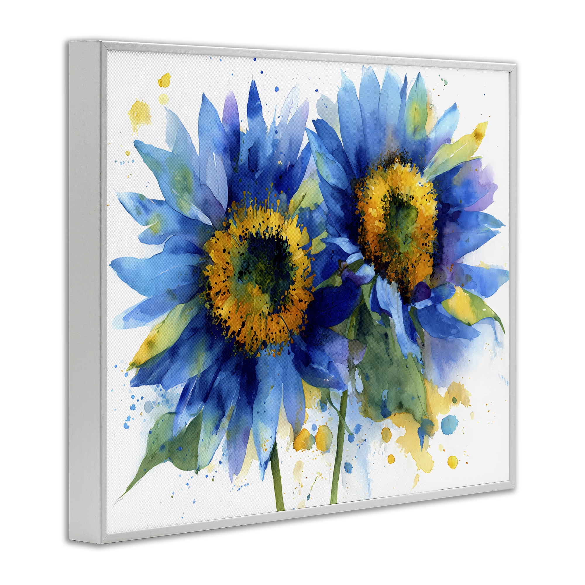 Stupell Industries Blue Sunflowers Bouquet White Framed Giclee Art, design by Franklyn Gregory