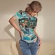 thumbnail image 3 of Balery Comic Airplane Cockpit Illustration Body de cuello redondo de manga corta para mujer Tops de manga corta Tops básicos-Medium, 3 of 7