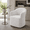 White, variant on Aenkyo Dining Chair with Casters, Upholstered Barrel Back Rolling Accent Chair, Ginger Brown