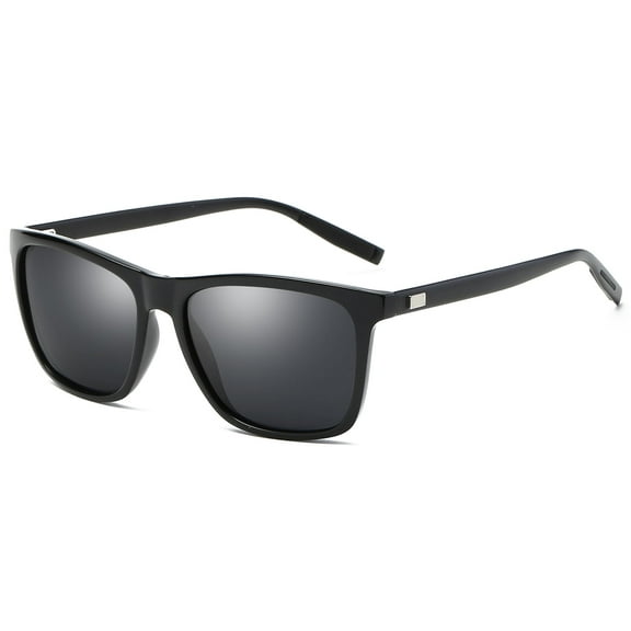 Black lenses polarized sunglasses classic square unisex style